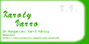 karoly varro business card